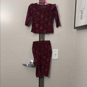 Velvet Burgundy Toddler Outfit